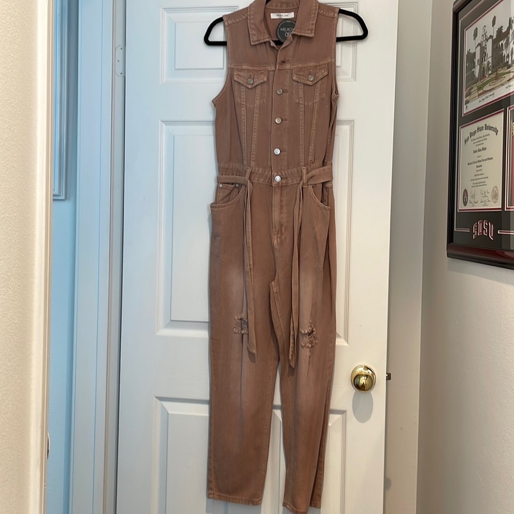 Size S rust color denim jumpsuit